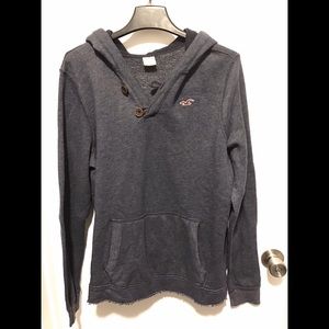 Hollister 2 Button V-Neck Pullover Hoodie
